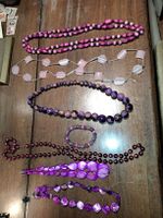 Lila Schmuck-Set, Halsketten, Armband, 