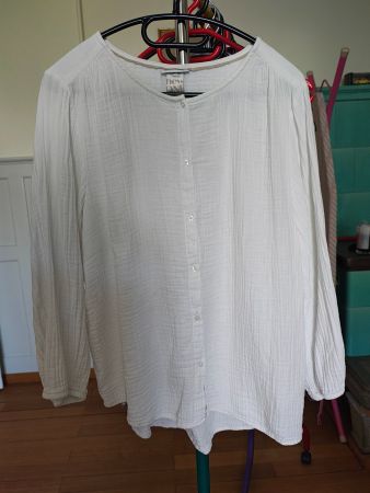 Damen Bluse, Baumwoll-Mousseline, Gr. 42