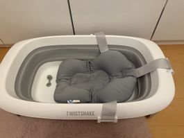 Twistshake faltbare Babybadewanne mit Einsatz weiss grau