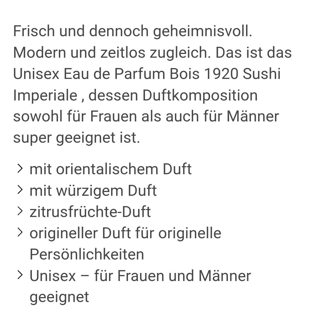 Profumi & Eau de Toilette: Bois 1920 Sushi Imperiale Eau de Parfum, 100ml – Usato da Küsnacht ZH venduto da 2011_ 7