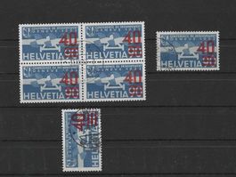 FLUGPOST CH ABART 1935 - 38 GEST. VIERER BLOCK