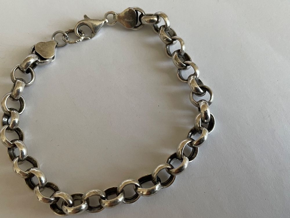 Bracelet Ancien En Argent 925 - Style Vintage Et Solide - Occasion à Restaurer Ou Porter