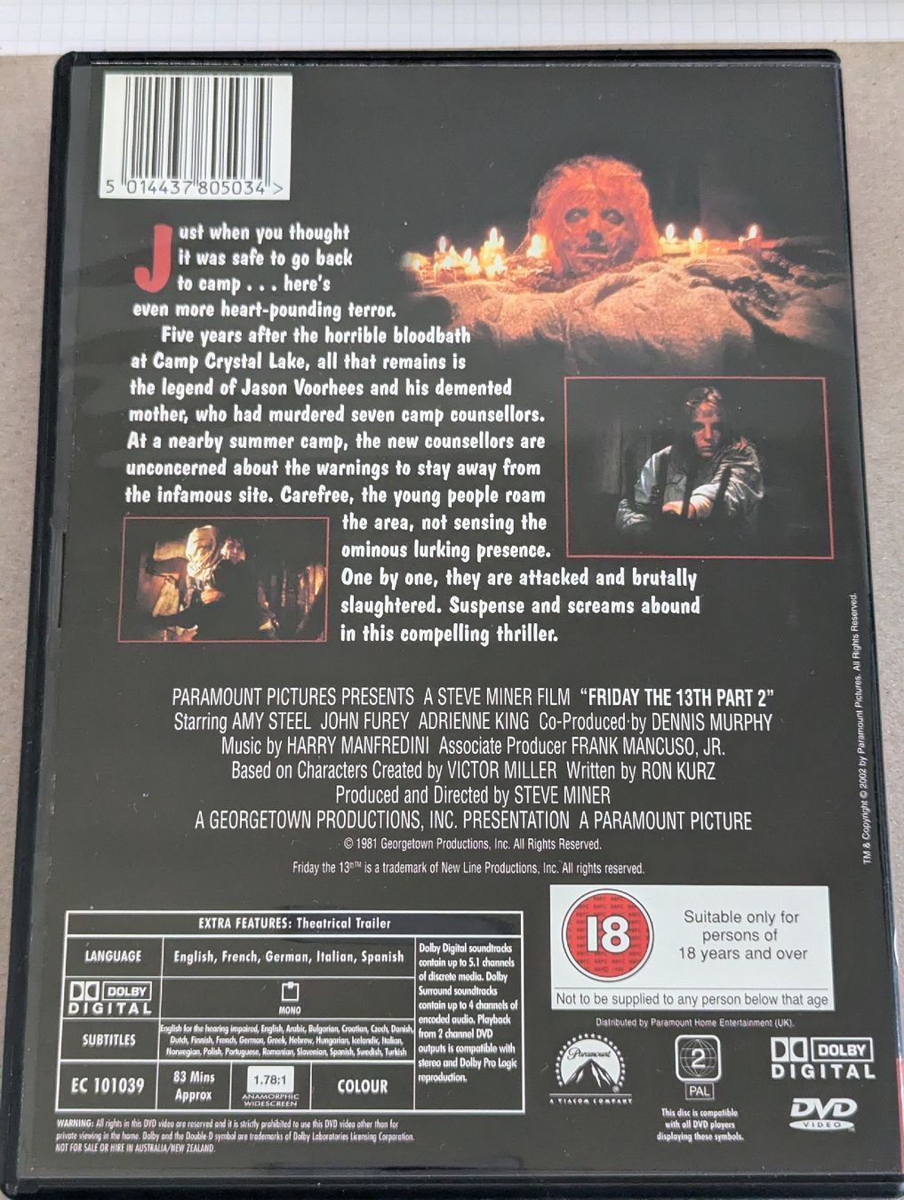 Tutti i DVDs: Friday the 13th Part 2 – Usato da Aarau venduto da usmichi 1