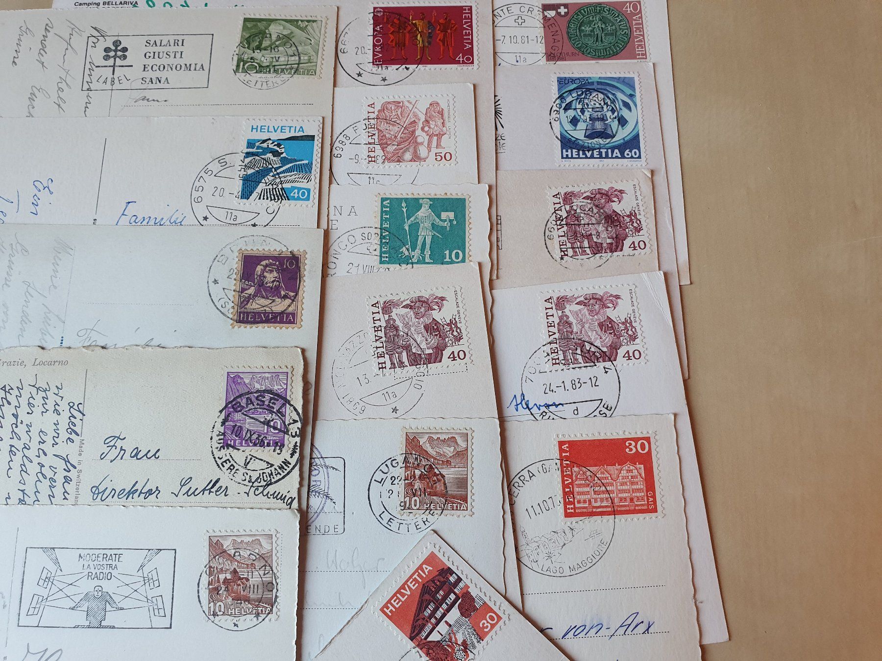 Cartoline postali: 20 x Karten Tessin ab 1935 – Usato da Stansstad venduto da collectorsshop 9