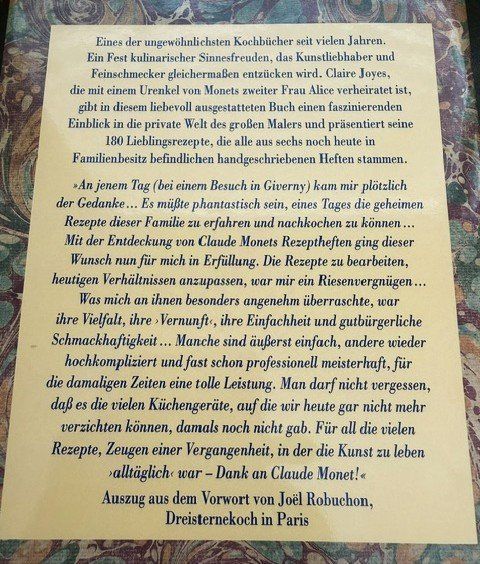 Libri: Kochbuch "Zu Gast bei Claude Monet" – Nuovo (secondo la descrizione) da Büren an der Aare venduto da gondola17 1