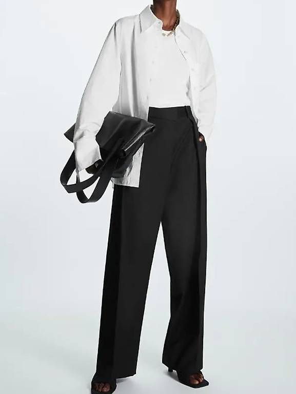 Pantaloni: COS schwarze weite Hose Asymmetrisch S – Usato da Zürich venduto da lin_6dtc