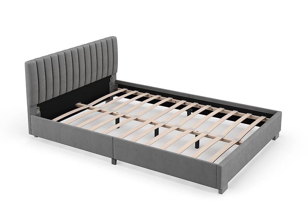Letti: Neues Polsterbett 140x220 Anthrazit – Usato da Berlingen venduto da Langley 2