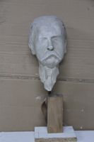 Portrait in Gips, leicht abstrakt von Franco Annoni