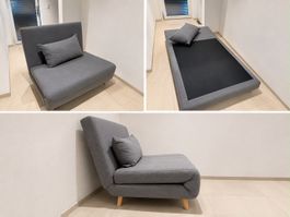 Bettsofa (grau) mit Liegefläche 100cm x 190cm