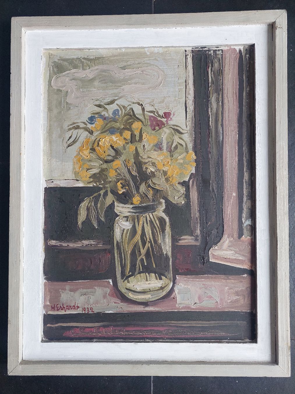Gemälde: Hans Erhardt, Ölbild 1932 auf Holz gemalt – Gebraucht aus Zürich von Cortin
