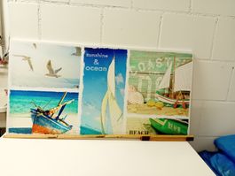Sommer Deko Bild, Wandbild, Segelboot, Strand - Top!