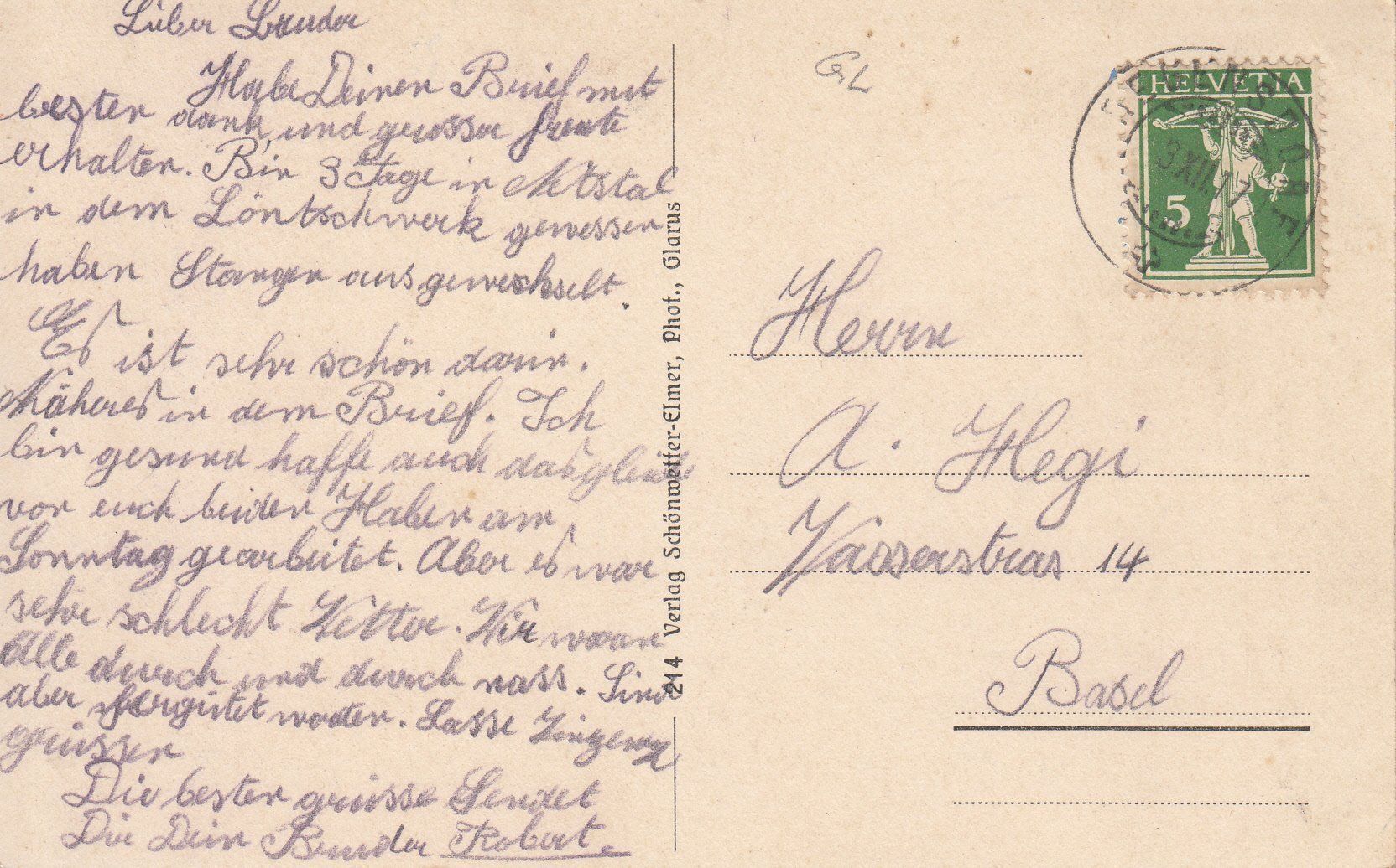 Cartoline postali: Netstal Löntschwerk 1917 – Usato da Bürglen TG venduto da StampGraf 1