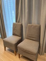 2 IKEA BERGMUND Stühle mit grauen Bezügen