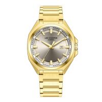 🇬🇧 ®Lee Cooper Herrenuhr Edelstahl Gold Quartz 5ATM NEU