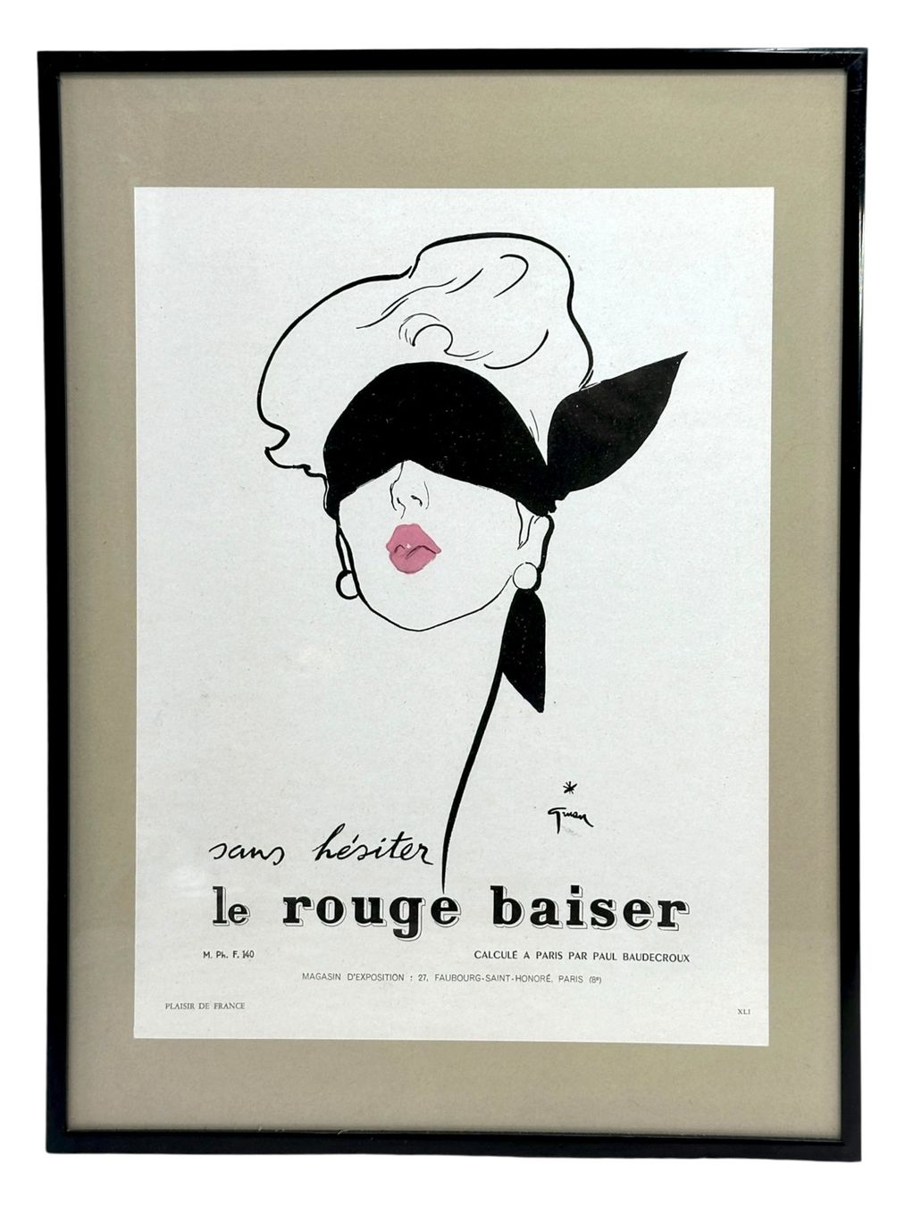 Poster & Bilder: Affiche originale DIOR "Le Rouge Baiser" RENÉ GRUAU 1948 – Gebraucht aus Morges von vintix 8