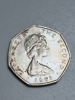 Pièce 50 pence Isle of Man 1975 Reine Elizabeth II