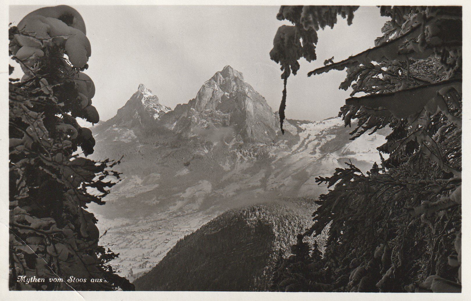 Cartoline postali: AK Mythen - gelaufen – Usato da Fribourg venduto da schnalla92