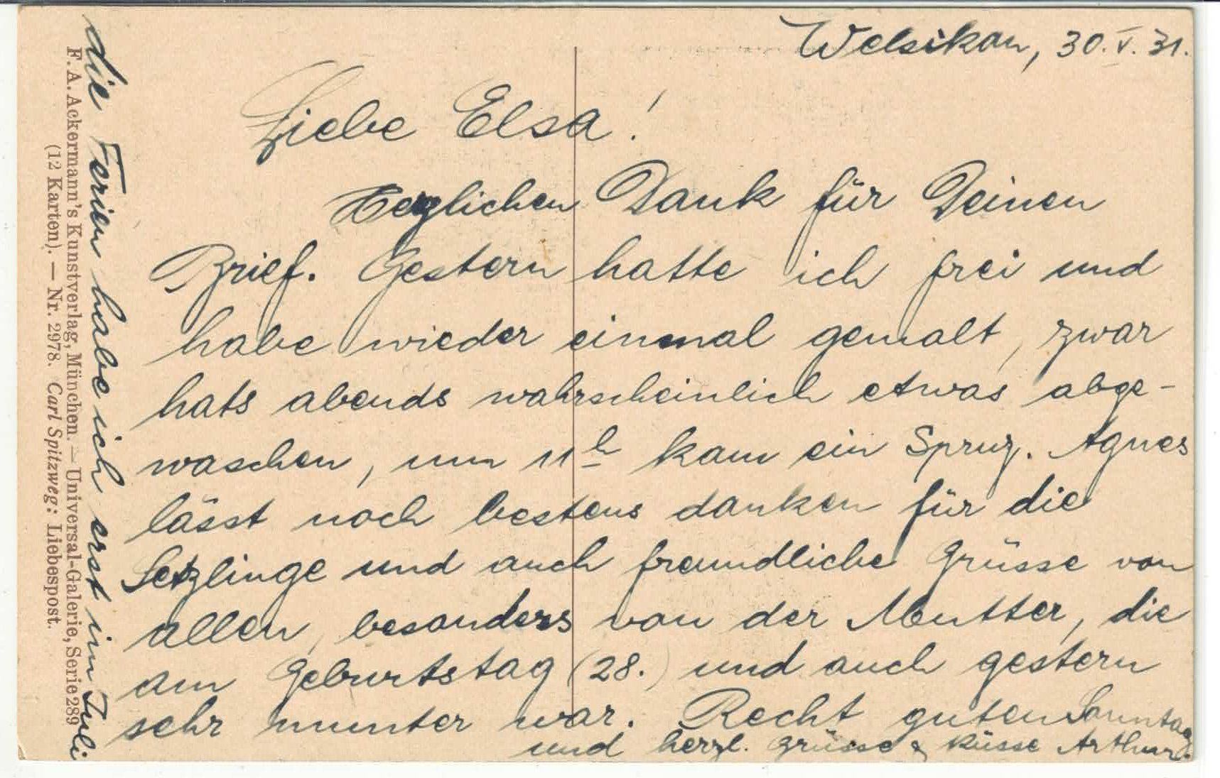 Cartoline postali: Carl Spitzweg - Liebespost – Usato da Ettingen venduto da Kartenplanet 1