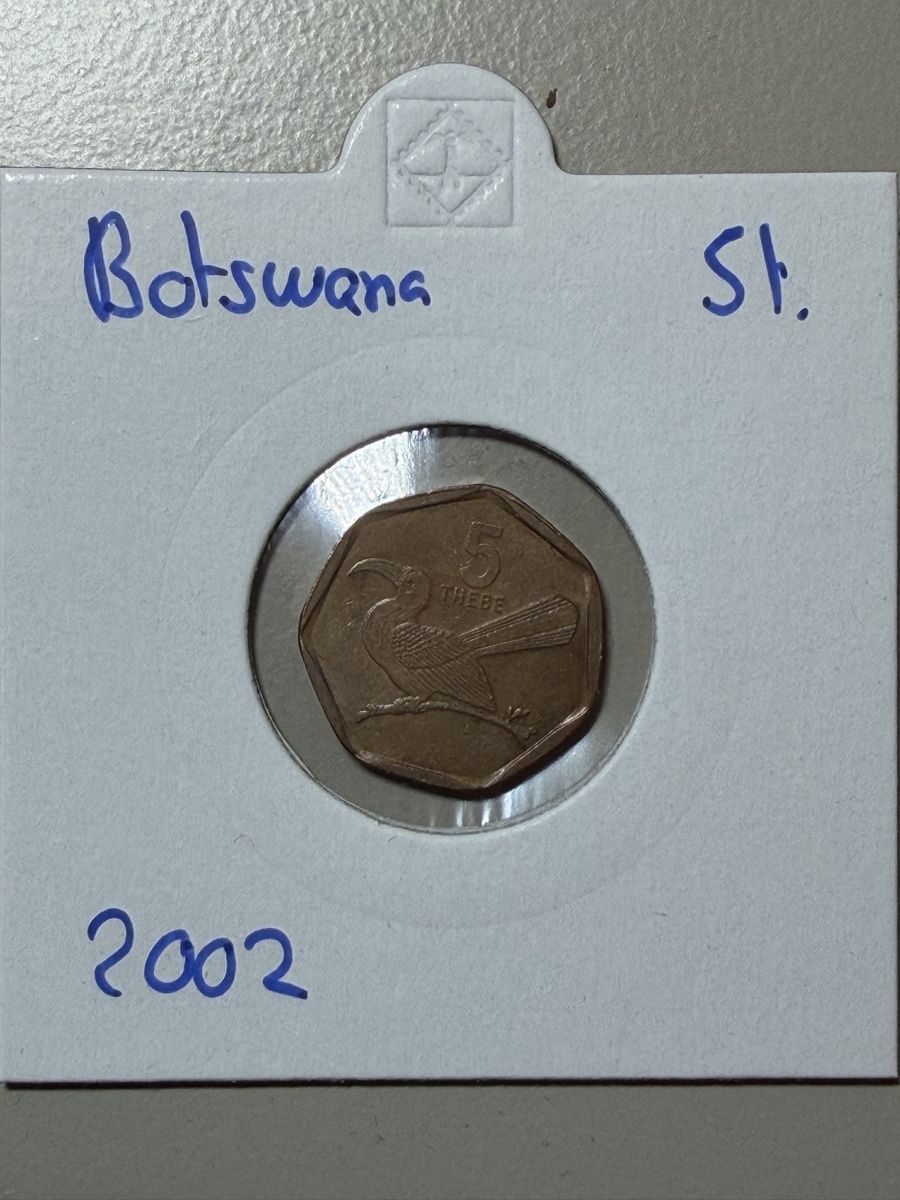 Toutes les monnaies: Botswana - 5 Thebe - 2002 – D'occasion à Payerne par Mike1682