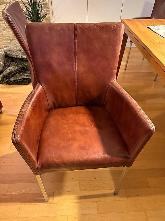 Interio Chaises: Esszimmer Stühle braun Leder – D'occasion à Kriens par thomknig
