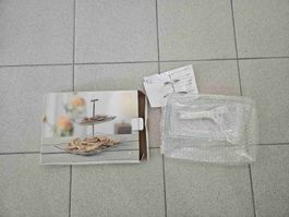 Présentoir à gâteaux/mignardises en verre -Neuf