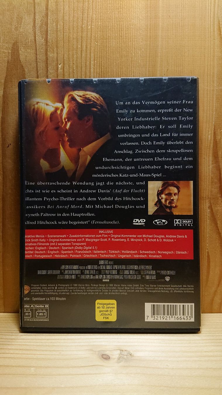 Tutti i DVDs: EIN PERFEKTER MORD DVD mit Michael Douglas – Usato da Wilderswil venduto da Exebub 1