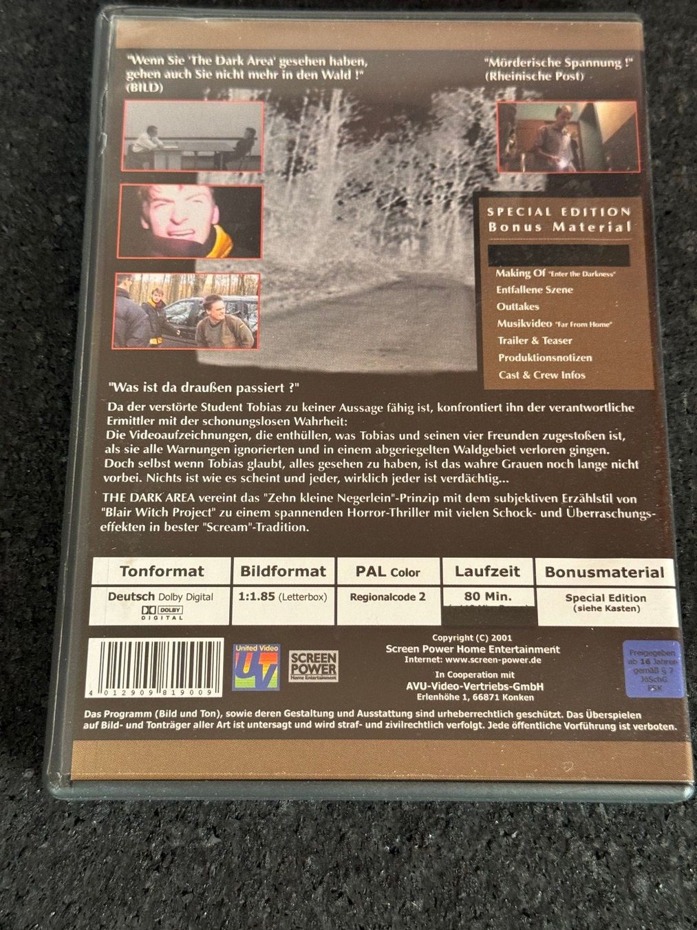 Tutti i DVDs: The Dark Area "Das deutsche Blair Witch Project" DVD DE – Usato da Fribourg venduto da tschjoly 1