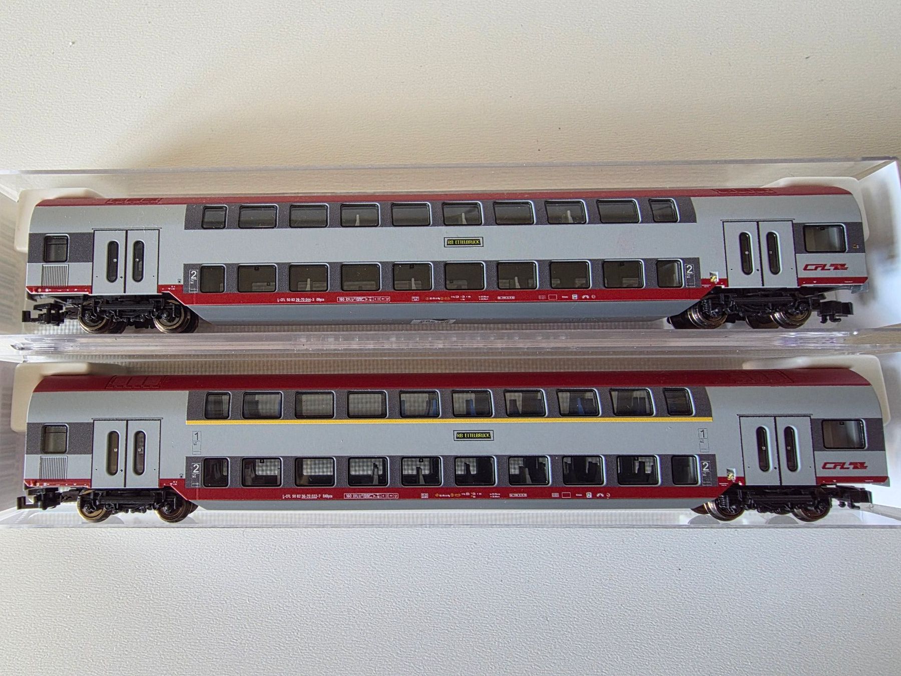 Fleischmann Modellini di ferrovie: 2 Stück CFL Doppelstockwagen – Nuovo (secondo la descrizione) da Seuzach venduto da Loeckeli01