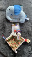 Stofftier Elefant und Greifling Vogel neu Schnullertuch Baby