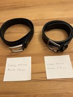 2er Set: Elegante Herren Ledergürtel, Schwarz, 105 cm, Neu!