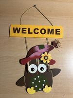 Türschild Welcome Herbst Eule