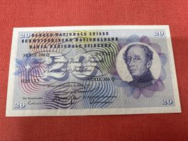 Schweizer 20-Franken-Note, 1976, Serie 104Q – Seltenheit!