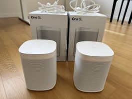 Zwei Sonos One SL weiss