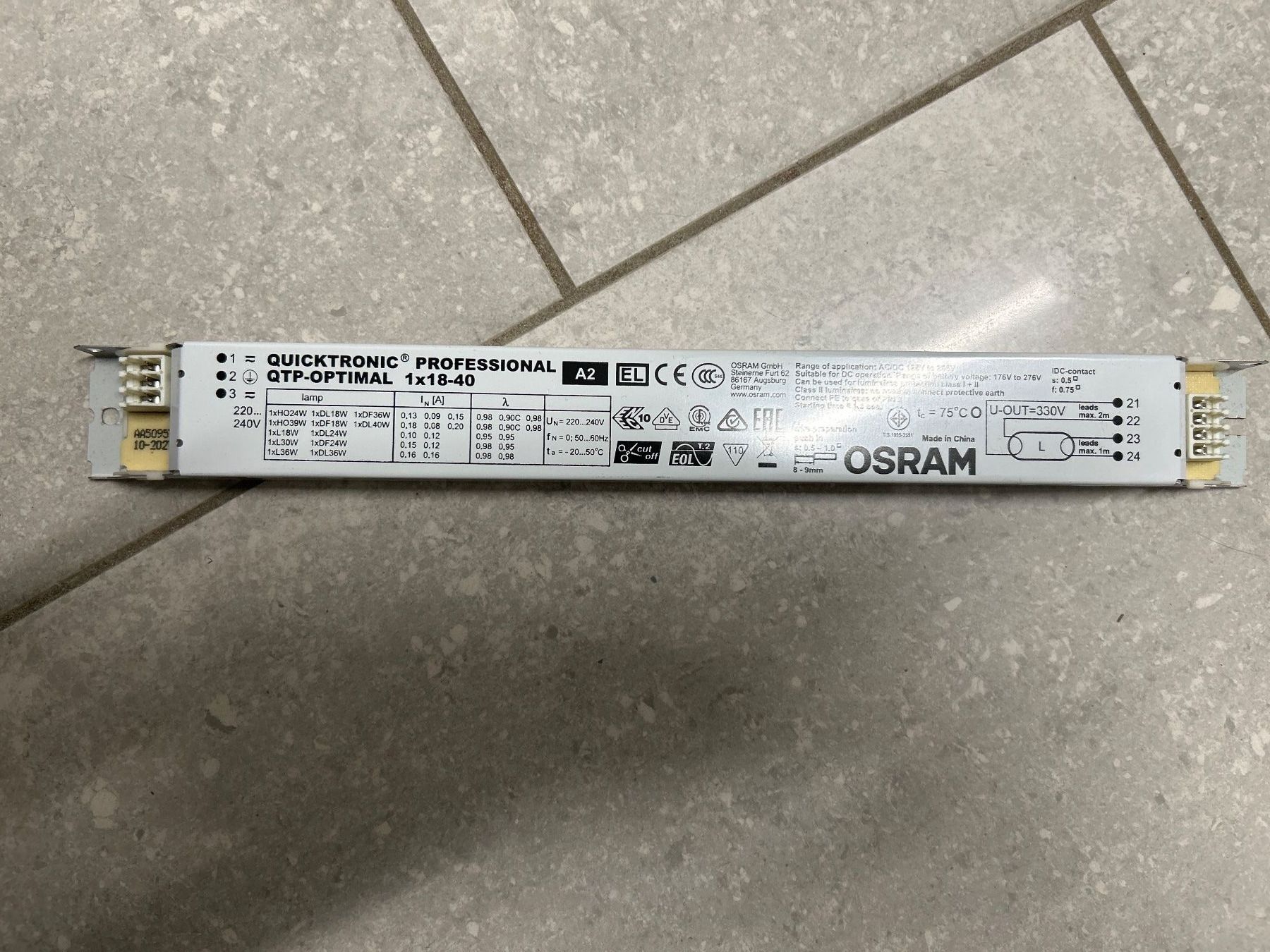 Componenti elettronici: OSRAM Vorschaltgeräht – Usato da Hausen AG venduto da mb2023