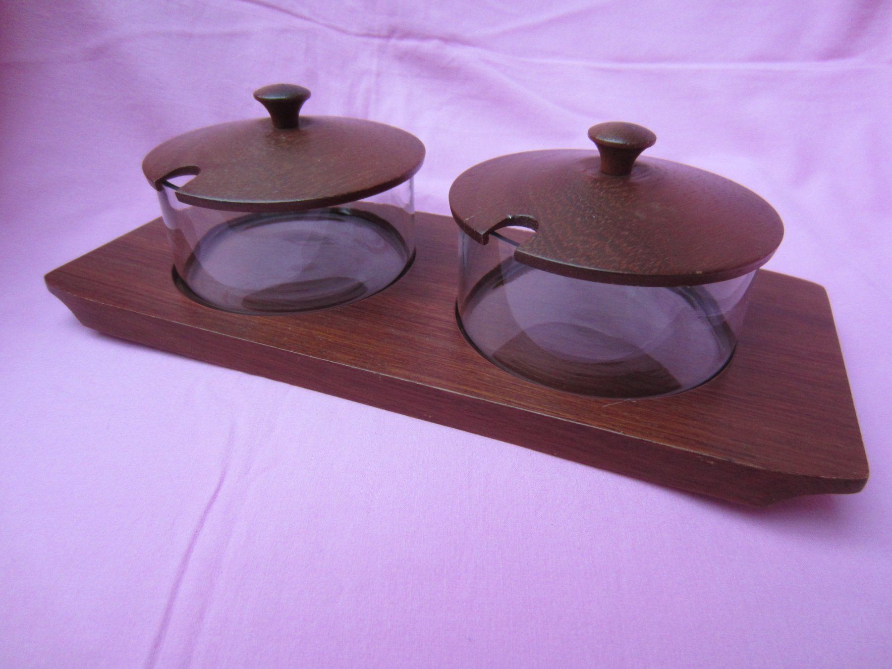Schalen: TEAK Dänisch Design Snackschalen Glas Kult Design 60er – Gebraucht aus Sursee von Tschiger