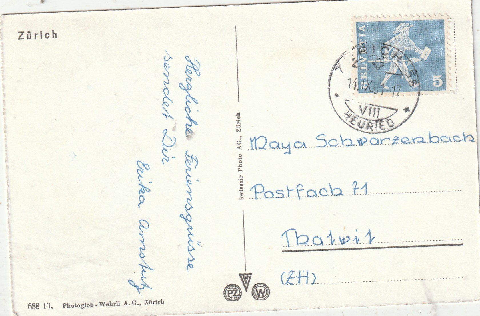 Cartes postales: Zürich alte Karte – D'occasion à Lumbrein par made02 1