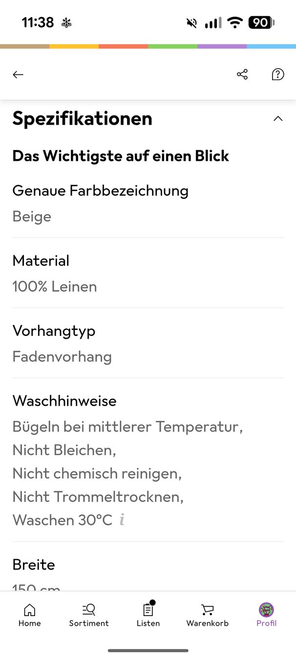 Vorhänge: Gardine Leinen – Neu (gemäss Beschreibung) aus Basel von lis_xs7z 4