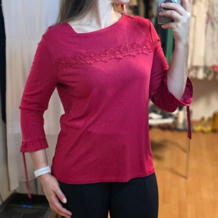 Rote Bluse 38/40 Orsay elegant Spitze