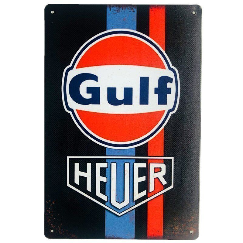 Gulf Oil Schilder: Plaque vintage Blechschild Gulf – Neu und originalverpackt aus Uvrier von AlpineTreasures