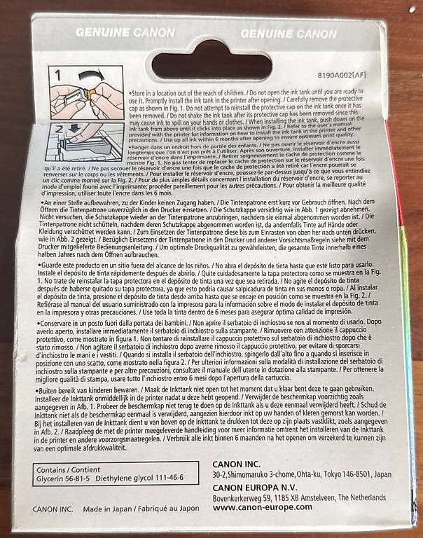 Canon Cartucce per stampanti & toner: Cartucce stampante Canon – Nuovo e nell'imballaggio originale da Ascona venduto da Roggino 1