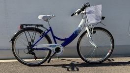 26 Zoll Kinder-/Cityfahrrad 6 Gang Flair Blau/Weiss