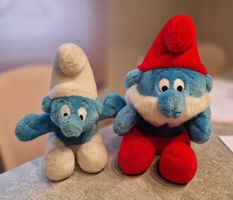2 x Schlümpfe Stofftiere, vintage