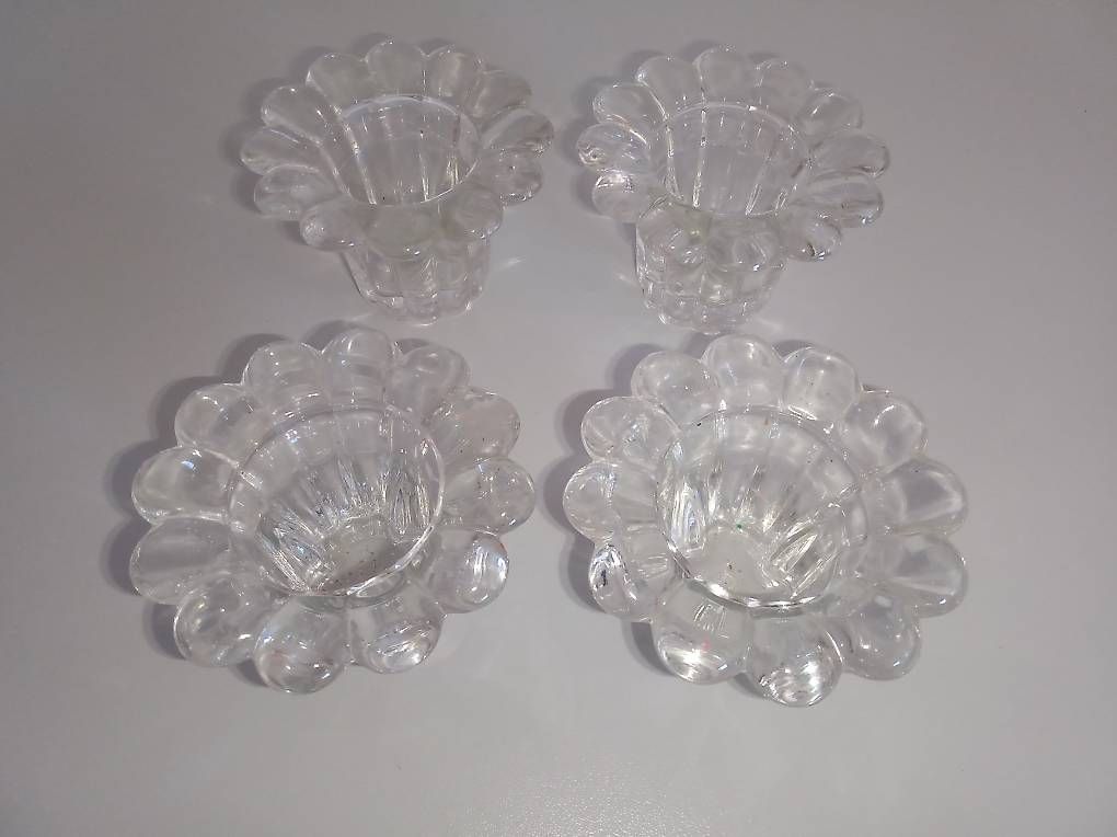 Portacandele: 4 schöne Glas Kerzenhalter – Usato da Giswil venduto da Anubis20