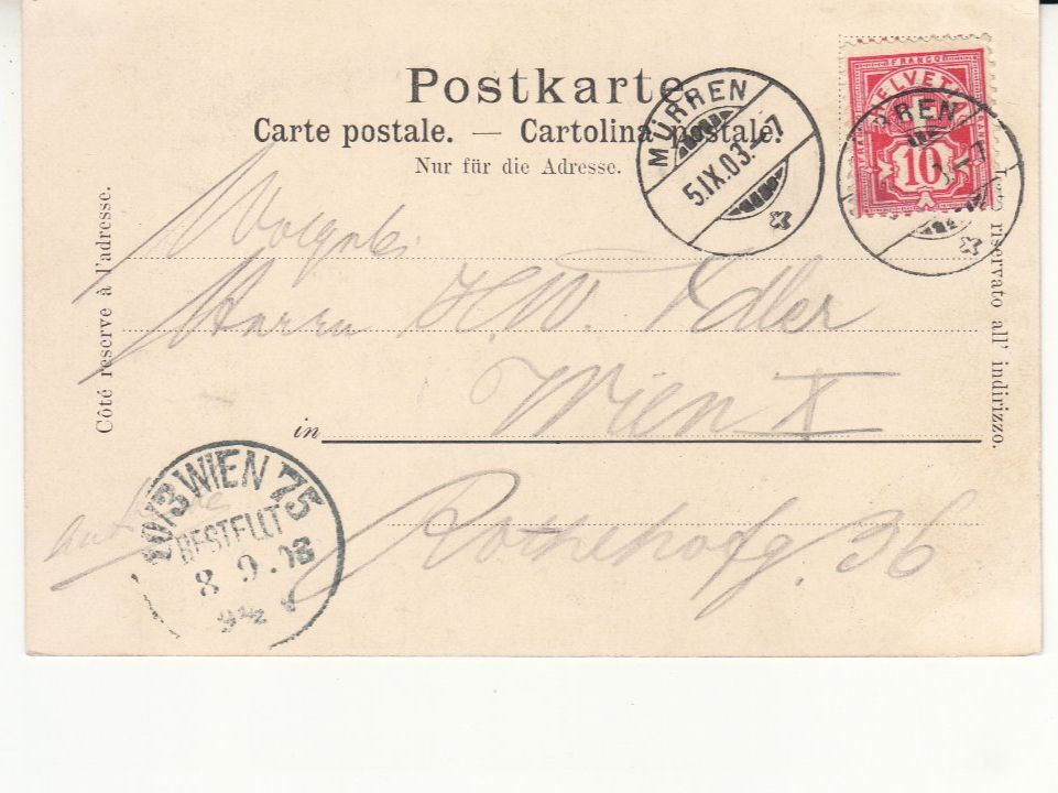 Cartoline postali: Mürrenbahn 1903 – Usato da Bürglen TG venduto da StampGraf 1