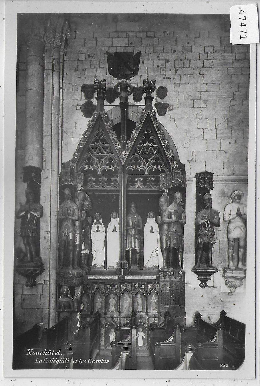 Cartoline postali: Neuchatel - La Collegiale et les Comtes – Usato da Ettingen venduto da Kartenplanet