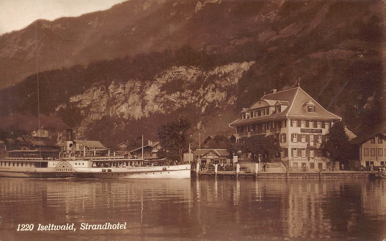 Cartoline postali: Iseltwald Dampfschiff Jungfrau – Usato da Bichelsee venduto da Gloeckner