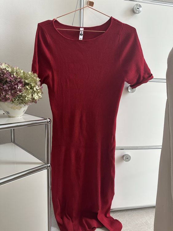 strickkleid damen weinrot