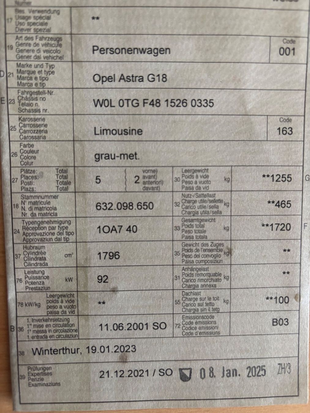 Opel Autos: Opel Astra G 18 – Gebraucht aus Pfungen von Reba11 7