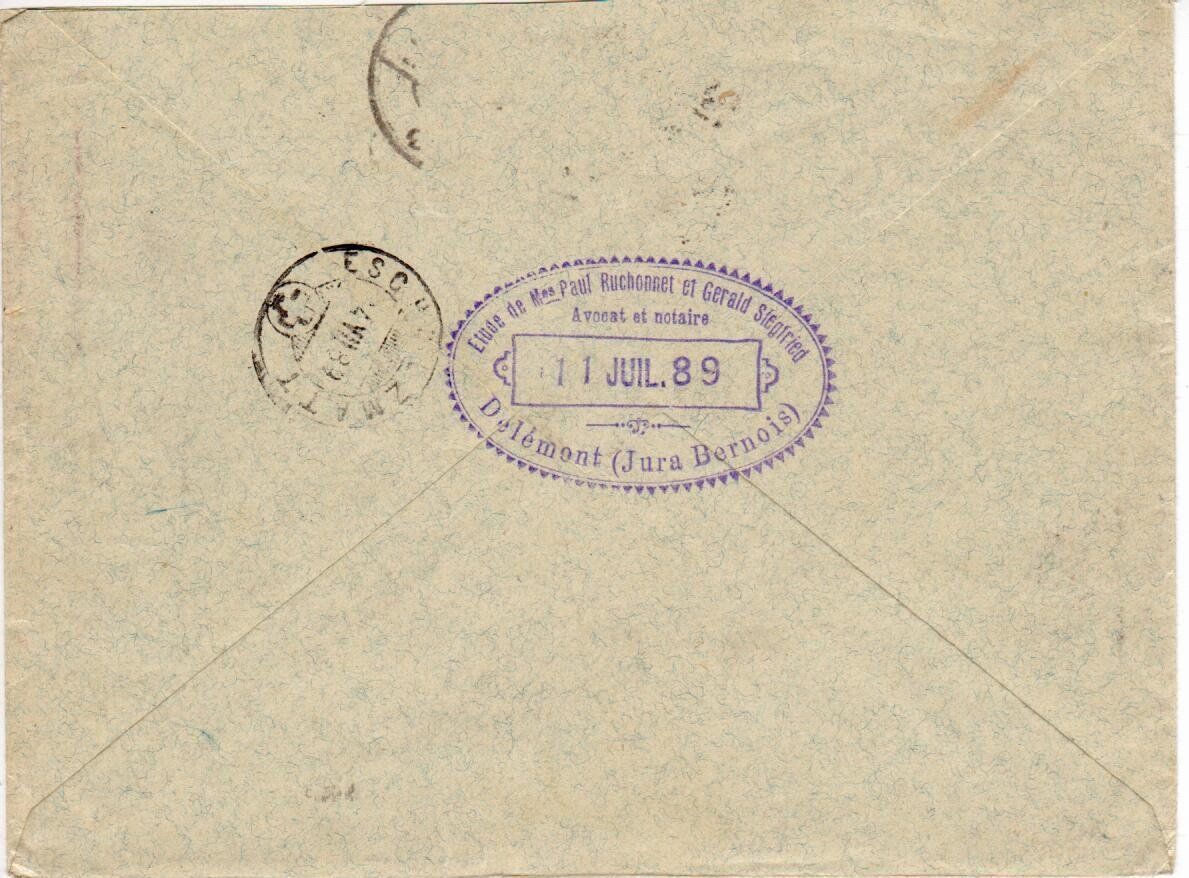 Tutti i francobolli: Brief, Delémont 1889 – Usato da Wolhusen venduto da Curver9 1