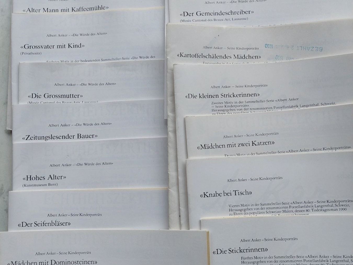 Teller: 18 STK ALBERT ANKER TELLER INKL 2 WANDREGALE – Gebraucht aus Huttwil von Kunterbuntli 7
